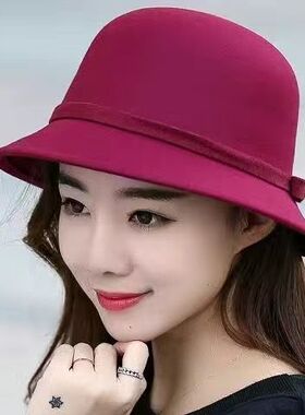 休闲盆帽礼帽女女士英伦
