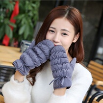 New winter ladies gloves ski gloves female winter bicycling warm and waterproof windproof down cotton plus suede thickened gloves