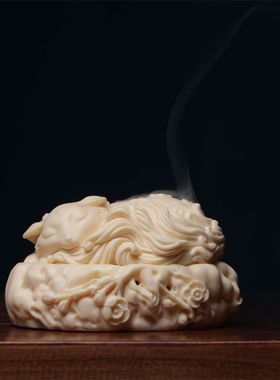 象牙果九尾狐香炉打篆炉家用室内香薰炉创意盘香炉沉香熏香篆工艺