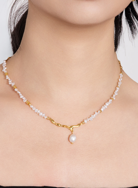 SHURUI 2026春夏新款天然淡水巴洛克珍珠项链锁骨链