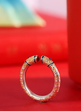 蒙客时尚民族风足银999.9古法