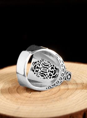 蒙客925银男士手饰戒指