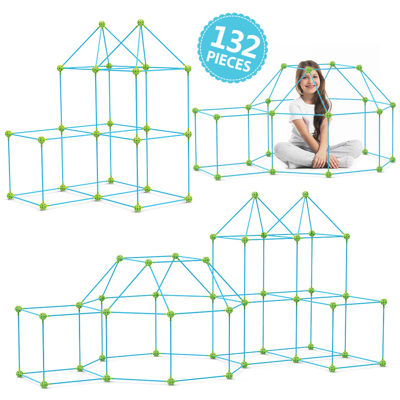 Kids Construction Fort Building Castles Tunnels Tents Kit - 图3