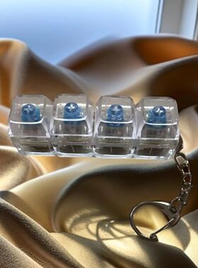 Fidget Toys LED Keyboard Keychain Crystal Clicker Sensory To
