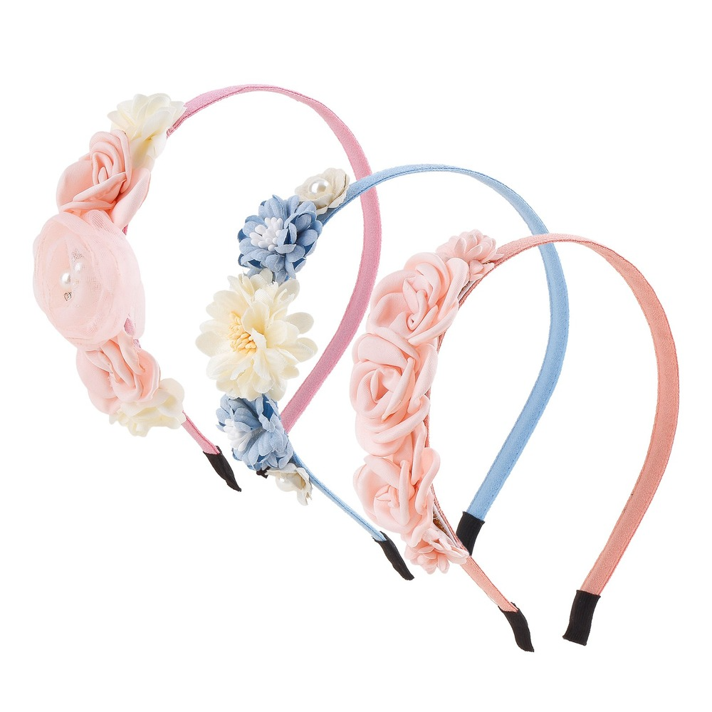 2/3Pc Head Flower Headband Girls Baby Flower Hairband Pri-图1