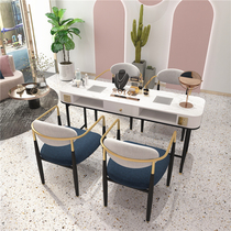 Light and luxurious beauty A table and chairs suit modern net red single double manat National Taiwan University Ricite with socket vacuum cleaner medecor table