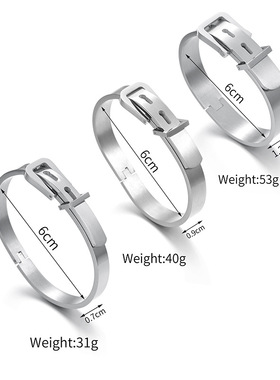 欧美个性士手表带手镯粗款简约嘻哈风不锈钢保色手饰女可私人刻字