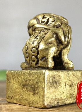 古玩招财貔貅印章书房办公室桌面铜章小铜器镇纸摆件装饰品收藏