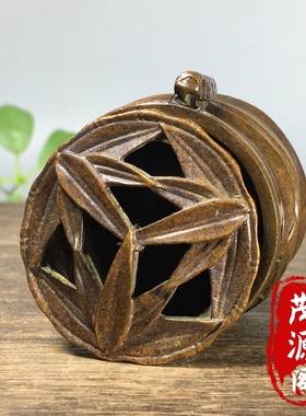 古玩禅意竹节香薰炉知了檀香炉节节高升家用室内茶道小香炉摆件