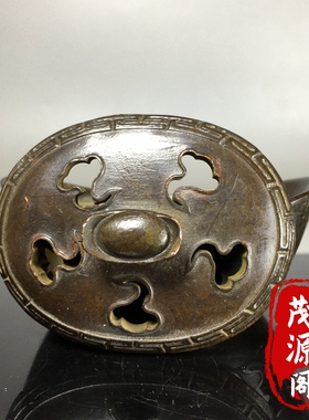 仿古纯铜招财进宝元宝熏香炉家用室内茶道香炉摆件老物件古玩收藏