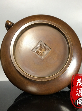 农村收的老物件大象双耳铜香炉大明宣德炉老铜器古玩老物件摆件