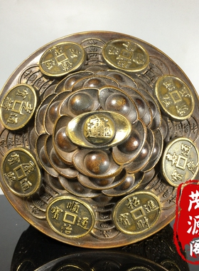 招财进宝聚宝盆日进斗金八方来财招财老铜器家居客厅办公装饰摆件