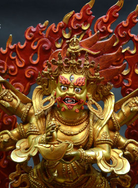 六臂玛哈嘎拉护法像尼泊尔手工