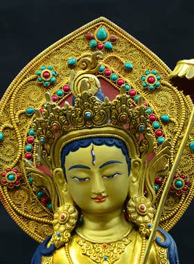 上行道铜摆件中式书房鎏金大白伞