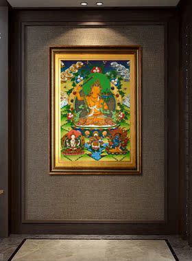 佛像手绘文殊菩萨西藏装饰画挂画