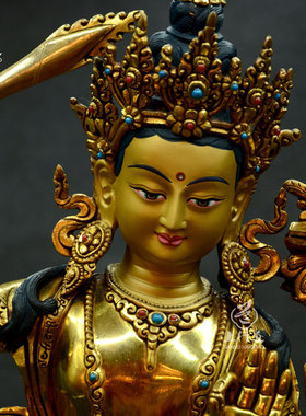 鎏金雕花文殊师利佛堂尼泊尔手工