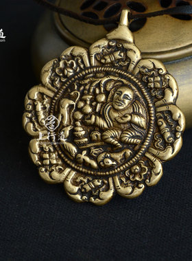 黄财神吊坠十二生肖挂件钥匙扣