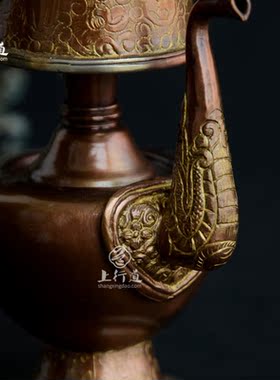 密宗尼泊尔手工鎏金净水瓶