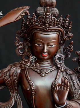 雕花尼泊尔手工画文殊师利佛像