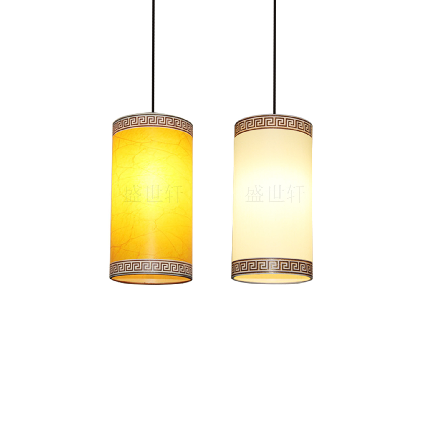 中式吊灯茶楼圆形单头中国风餐厅面馆羊皮小吊灯过道吧台简约灯具 - 图3