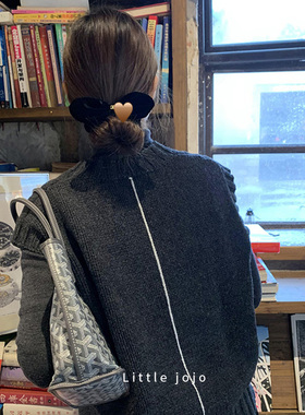精致小耳朵~丝绒闪钻高级感大肠发圈女高弹扎头甜美可爱发绳发饰