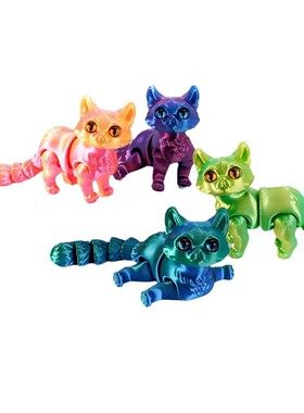 2025新款3d打印可爱猫咪呆萌仿真小动物模型摆件可站趴玩具