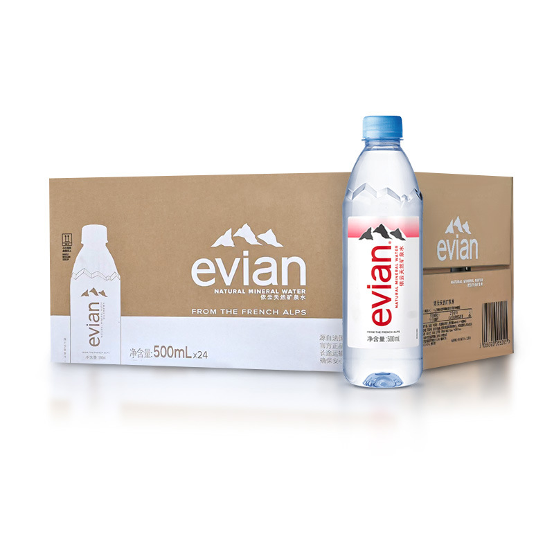 法国evian依云矿泉水330ml/500ML24整箱中文版进口高端天然饮用水-图3