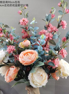 野山茶花仿真假花家居装饰摆件客厅摆设田园摆放橱窗花高端花卉