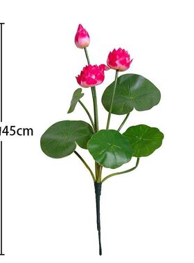 仿真荷花 客厅家居佛堂池塘鱼缸摆件小莲花塑料假花睡莲仿真花束