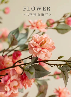 特价野山茶花仿真花假花摆设轻奢家居客厅装饰摆件餐桌高端花艺
