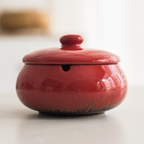 Nordic Creative Personality Trends Ceramic Ashtrays With Cover Fashion Windproof Large smoke cylinder Living room Home Office