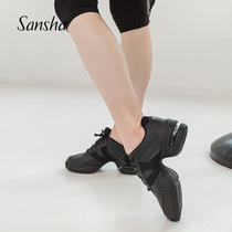 Sansha France Sansha Modern Dance Shoes Womens Dance Soft Bottom Breathable Leather Noodle Square Dance Dance Shoes