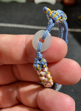 捡漏价新疆和田玉籽料青花古韵老光随型路路通转运珠手绳