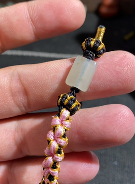 捡漏价新疆和田玉山料白玉方糖古韵老光随型路路通转运珠方糖手绳