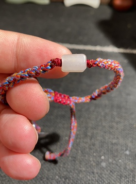 捡漏价新疆和田玉山料白玉古韵老光随型路路通转运珠手绳