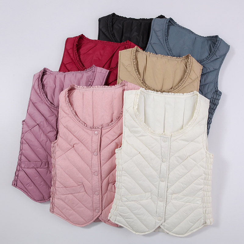 秋冬贴身轻薄羽绒短款妈妈内穿马甲 泽羽菲马夹