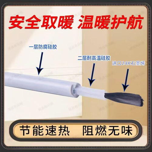 电地暖石墨烯地暖发热线碳纤维加热电缆电采暖新型家用电热线 - 图2
