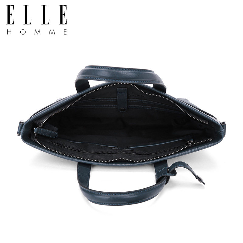 elle homme手提包男真皮横款公文包 ellehomme箱包男士包袋