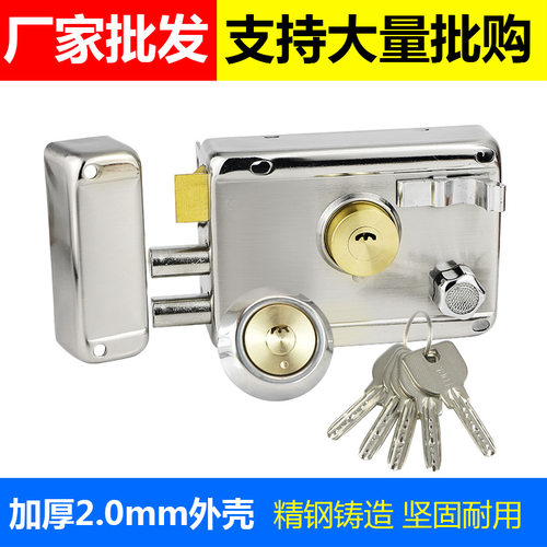 暗门锁锁具防盗门锁铁门锁房门锁室内大门锁不锈钢老式外装门锁芯 - 图1