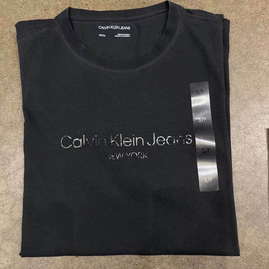 Ck Color 正品CK/Calvin Klein男士夏季圆领logo黑白色纯棉短袖T恤打底衫_虎窝淘