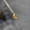 18K gold natural orange sapphire ring with diamonds