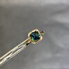 18K non-fired green sapphire ring cushion shape with diamonds