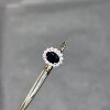 18k white gold natural sapphire ring Princess Diana style