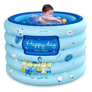 欧培婴儿游泳池家用充气宝宝泳池小孩新生儿童游泳桶大号洗澡桶厚