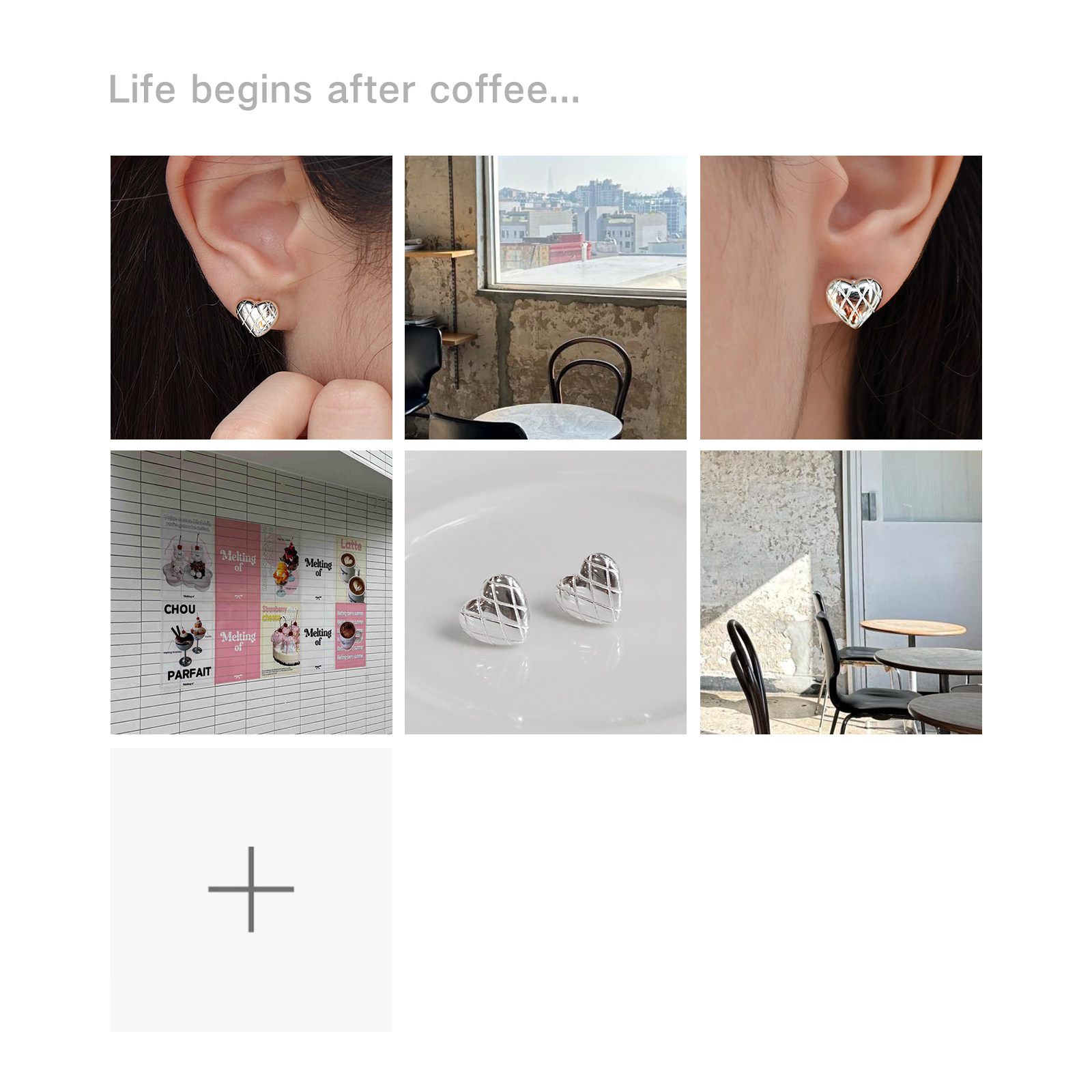 OSEWAYA耳钉小众爱心菱格耳环韩系少女ins风简约高级感心形S925银,淘宝优惠券,粉丝福利购,淘宝优惠卷