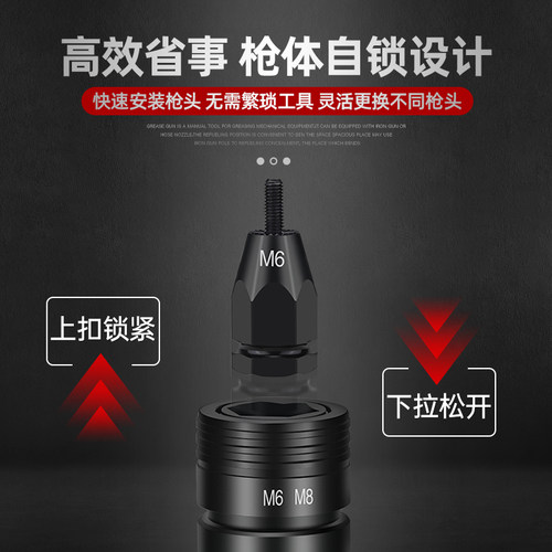ULEMA气动拉铆螺母枪工业级拉铆枪全自动螺母铆钉枪M3-M12拉帽枪 - 图2