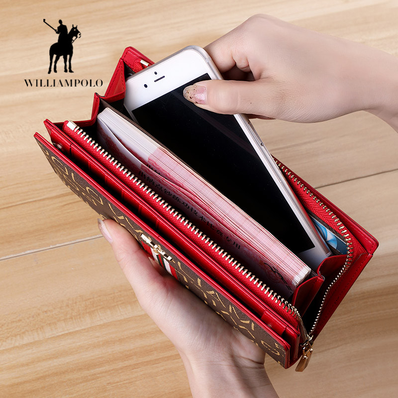 英皇保罗女长款简约新款防盗零钱包 williampolo钱包
