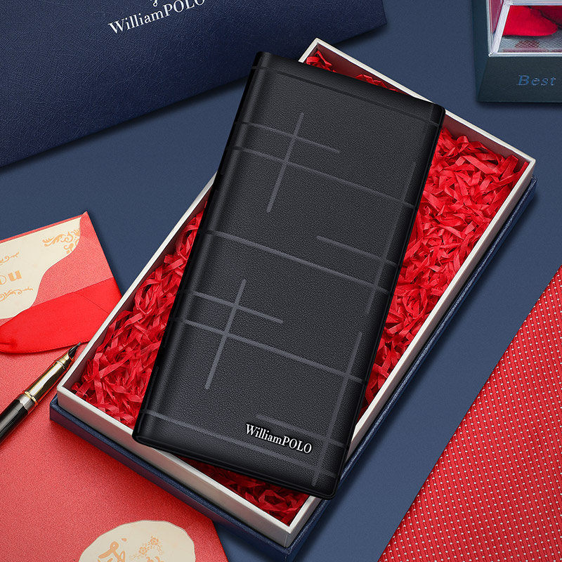 英皇保罗男真皮长款轻奢简约钱包 williampolo钱包