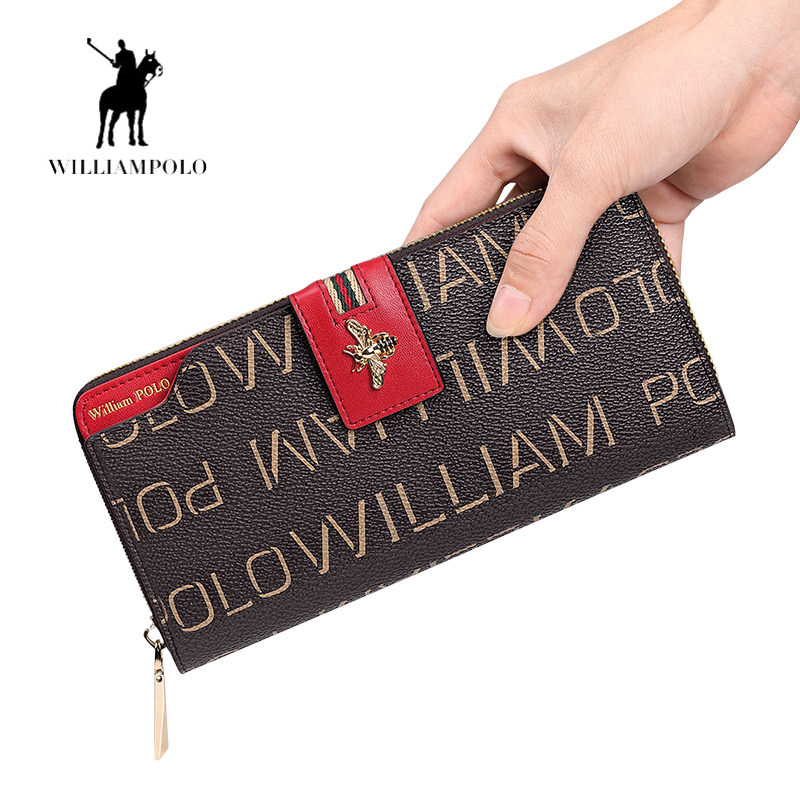 英皇保罗防盗刷长款大容量女式钱包 williampolo卡包