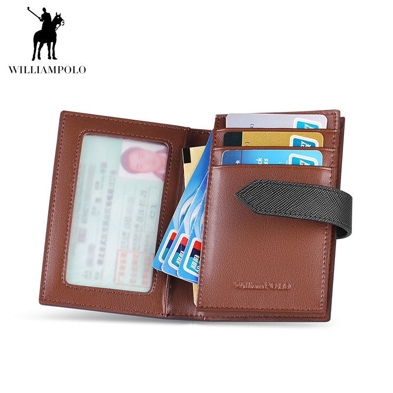 英皇保罗男士真皮大容量女式名片夹 williampolo卡包